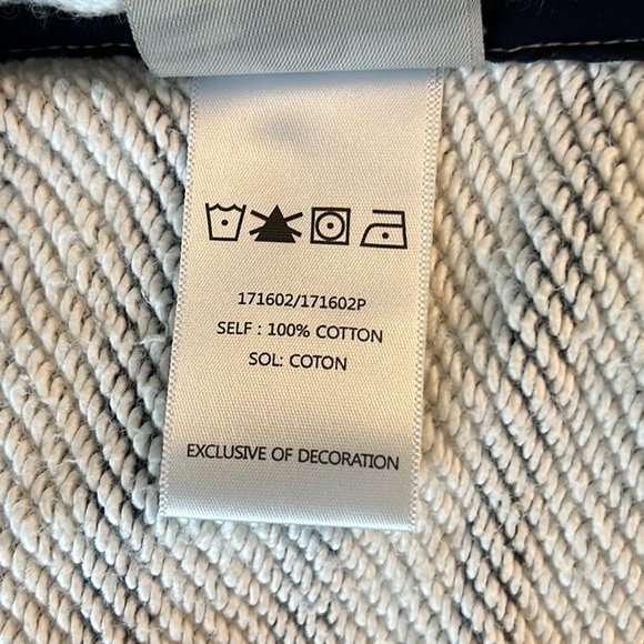 Anthropologie Dolan Coastal Stripes Terry Frayed Cropped Pullover Top - M - Picture 14 of 16